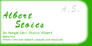 albert stoics business card